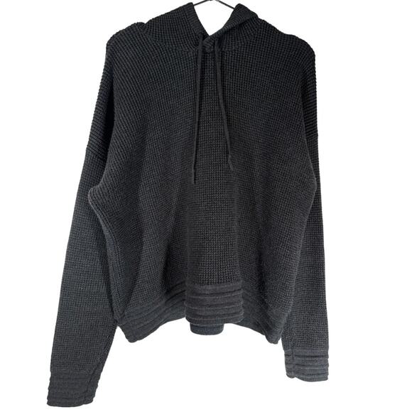 Marine Layer Georgia Hoodie Sweater Charcoal Heather Gray XL Wool Blend - Picture 2 of 8